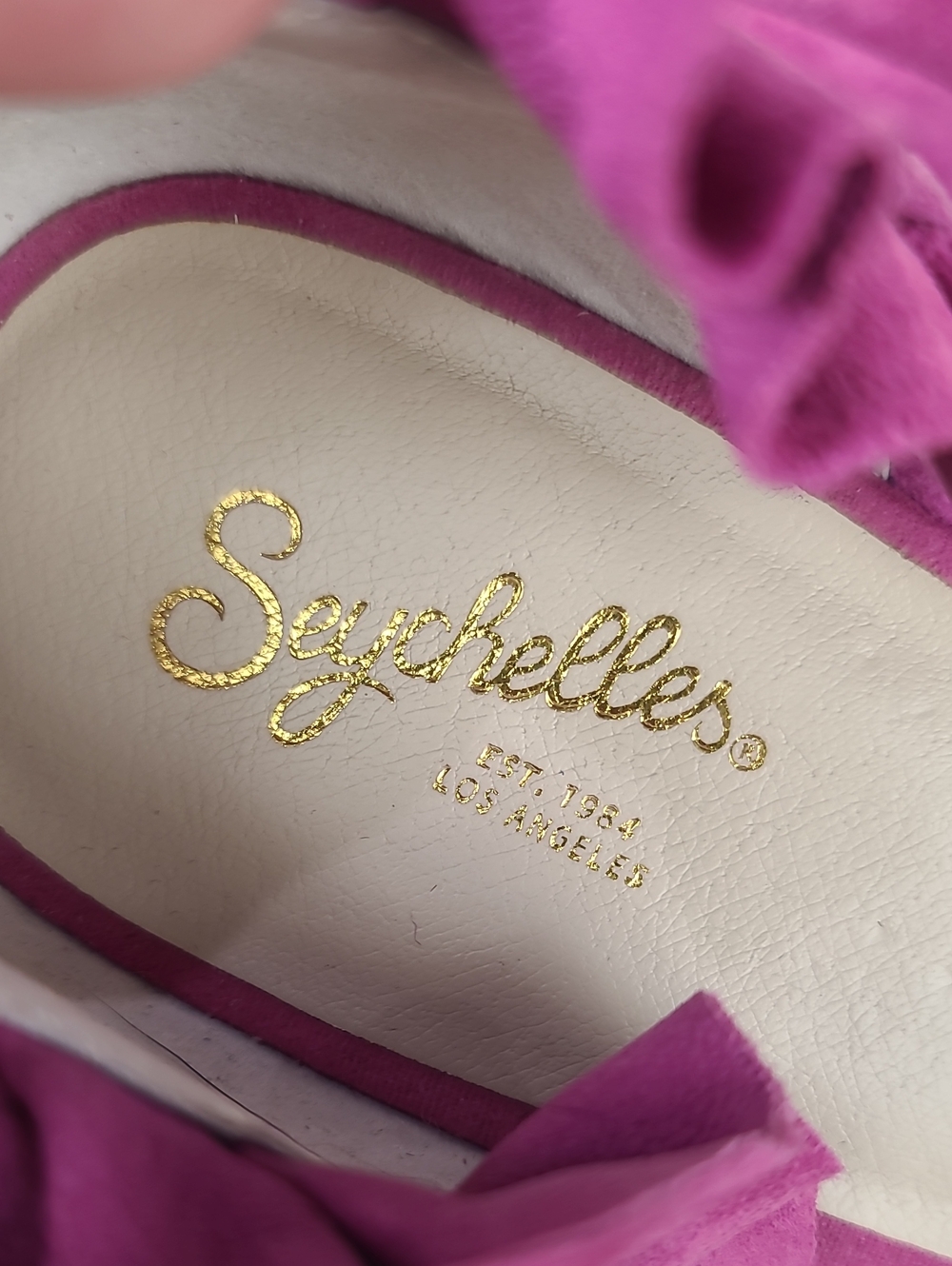 Seychelles TROPICAL Liendo Pink Suede Open-Toe Ruffle Block Heel Sandals 10 - Picture 11 of 13
